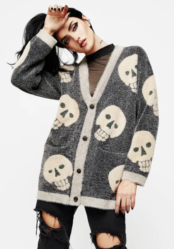 Crania Fluffy Knit Cardigan sold by Disturbia