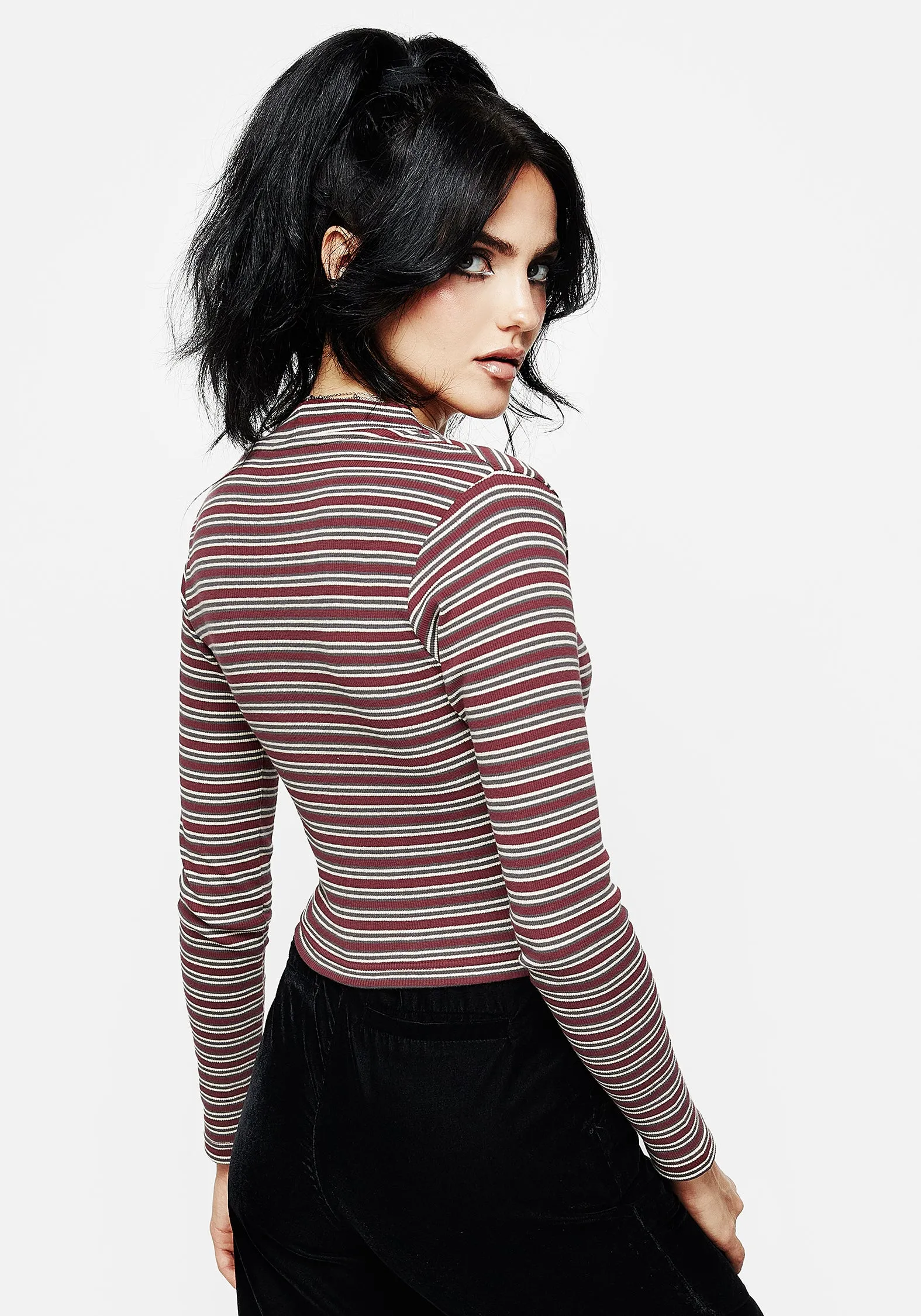 Calliophis Stripe Crop Cardigan sold by Disturbia product image thumbnail 3