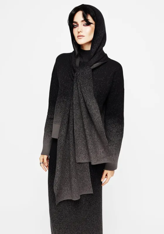 Nightjar Ombre Knit Hooded Scarf sold by Disturbia
