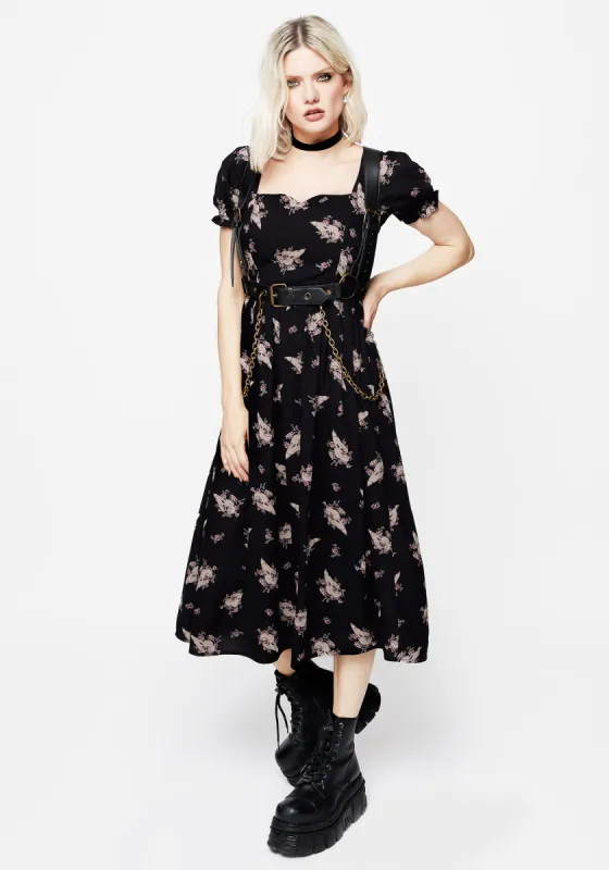 Carrion Puff Sleeve Midi Dress sold by Disturbia
