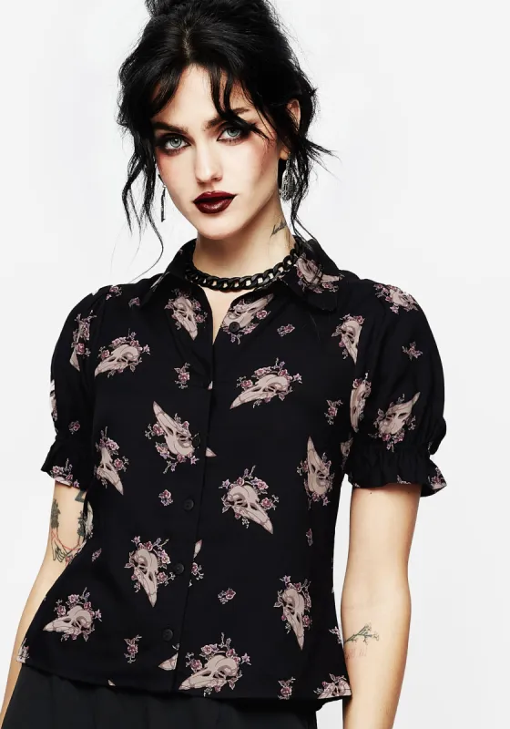 Carrion Button Up Blouse Top sold by Disturbia