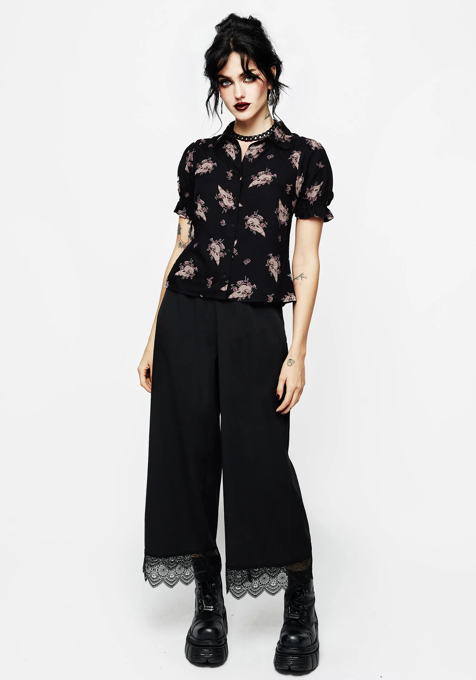 Carrion Button Up Blouse Top sold by Disturbia product image thumbnail 4