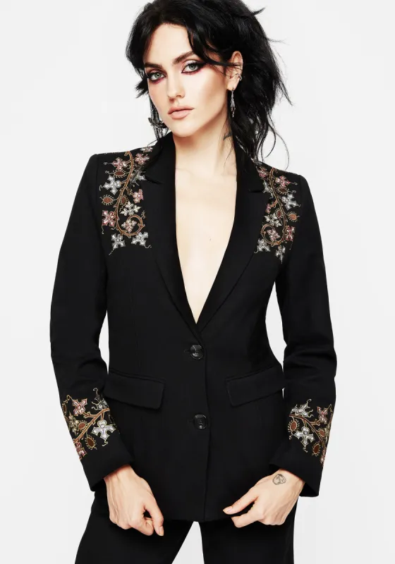 Nasturtium Floral Embroidered Relaxed Blazer sold by Disturbia