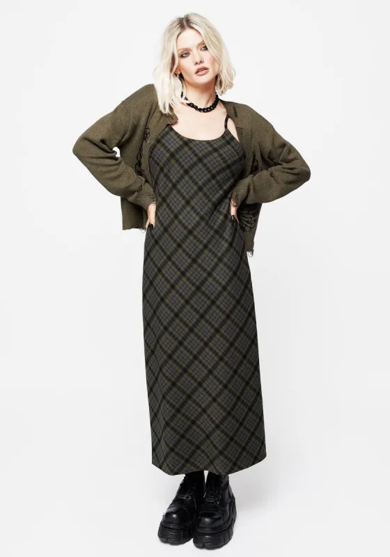 Reseda Check Midaxi Cami Dress sold by Disturbia