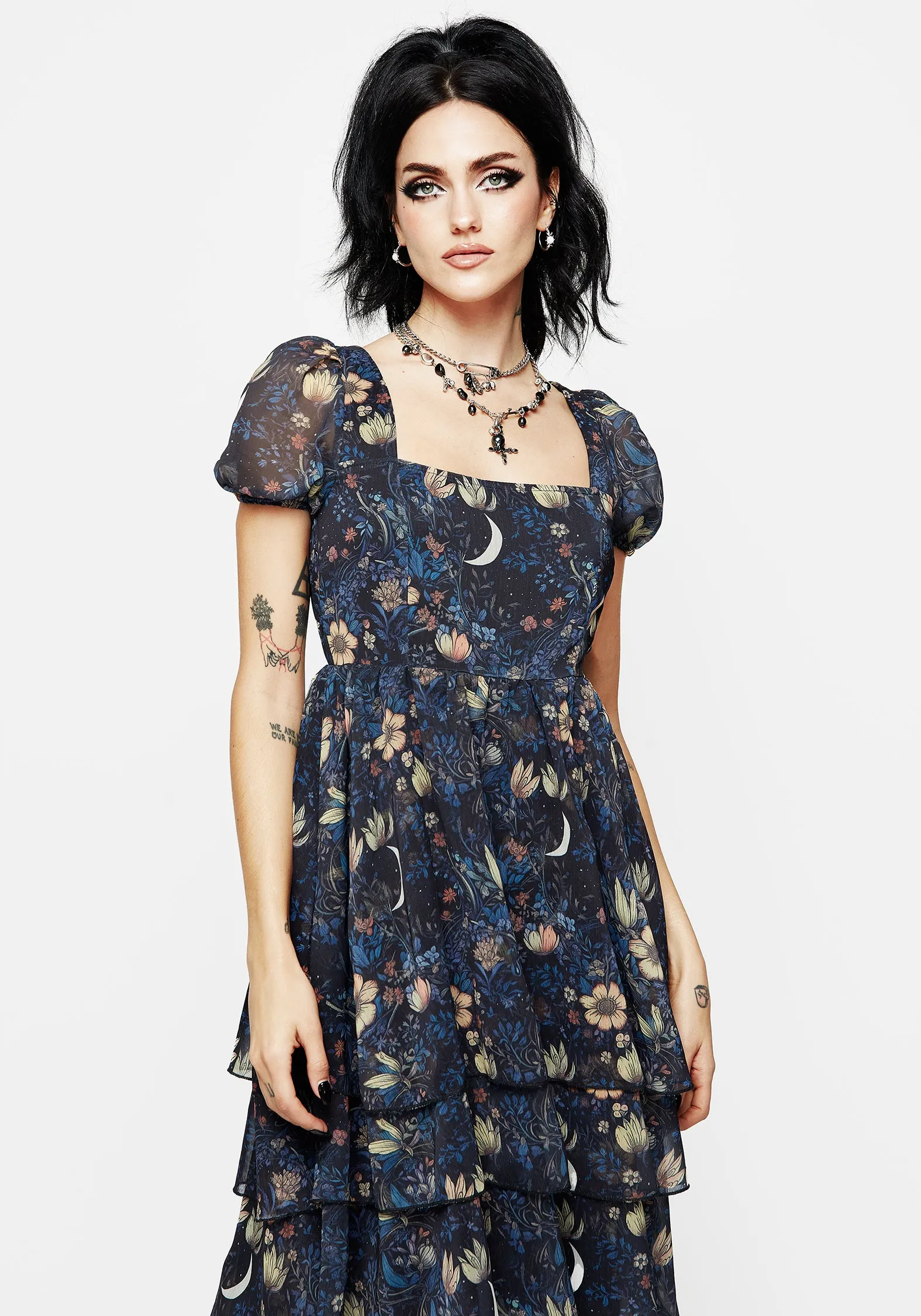 Primrose Floral Chiffon Layered Midaxi Dress sold by Disturbia product image thumbnail 2