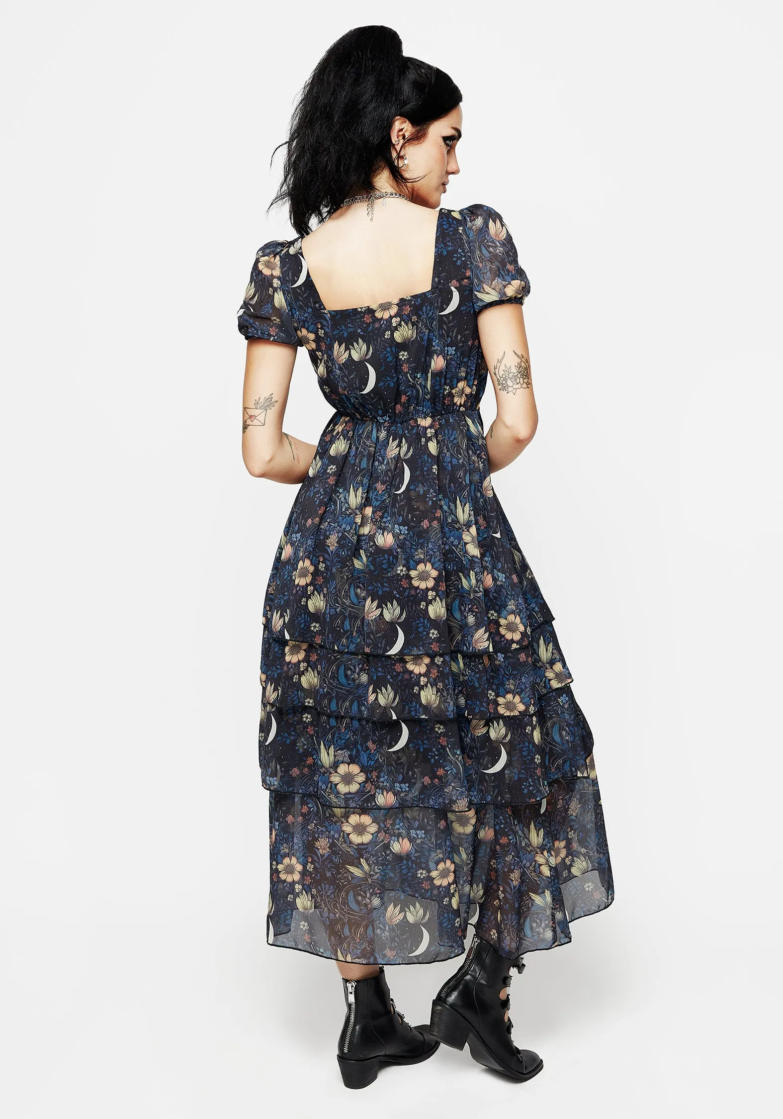 Primrose Floral Chiffon Layered Midaxi Dress sold by Disturbia product image thumbnail 3