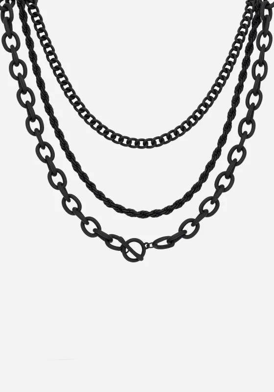 Jet Chunky Chain Layered Necklace sold by Disturbia