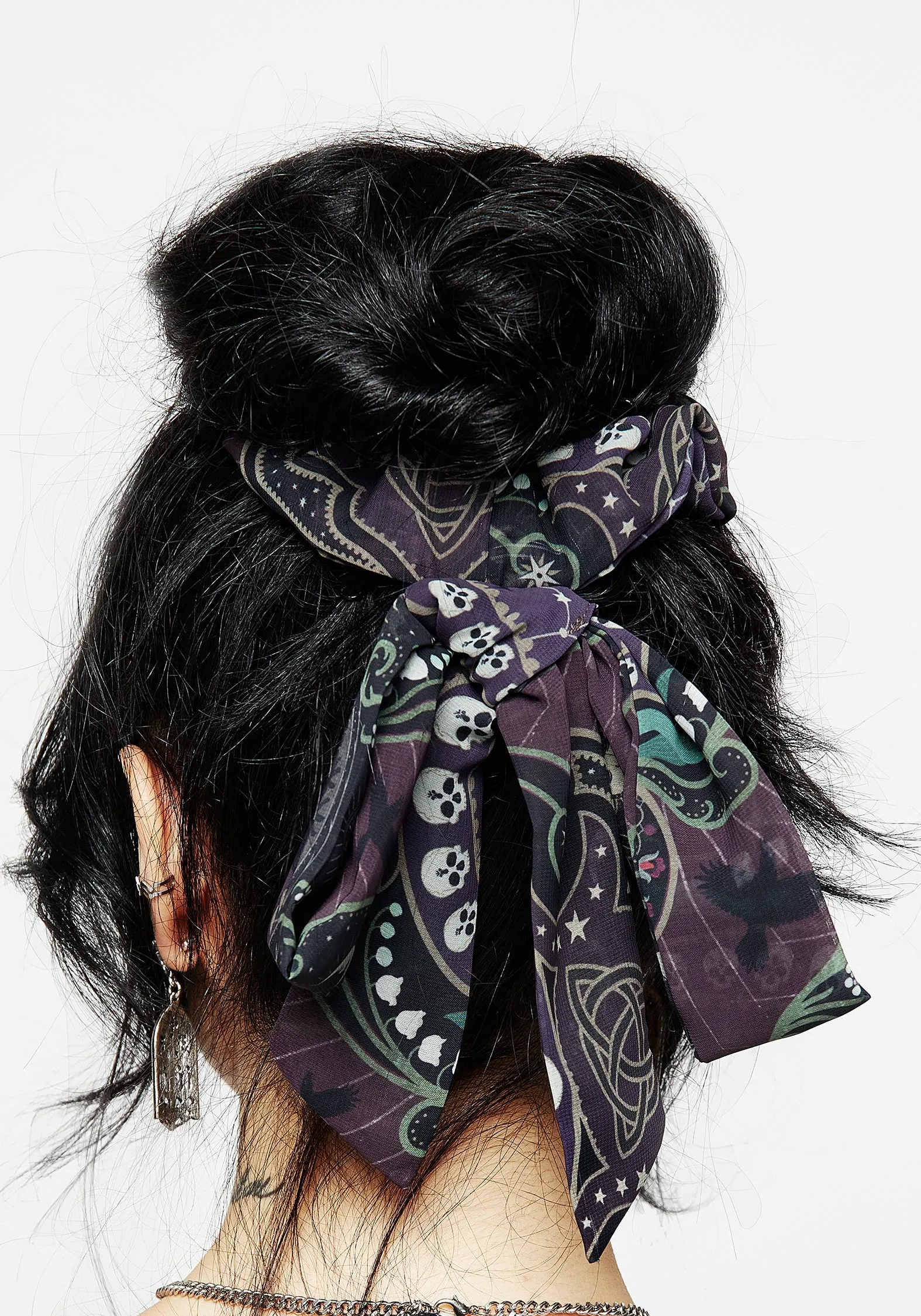 Clarette Chiffon Bow Hair Scrunchie sold by Disturbia product image thumbnail 2