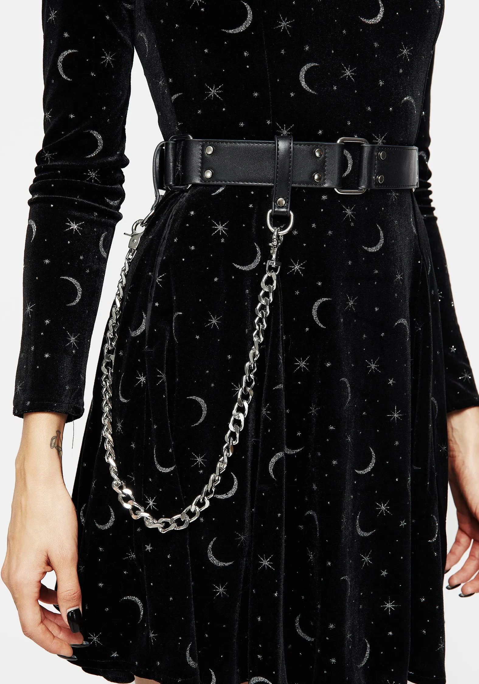 Mettle Double Buckle Chain Waist Belt sold by Disturbia
