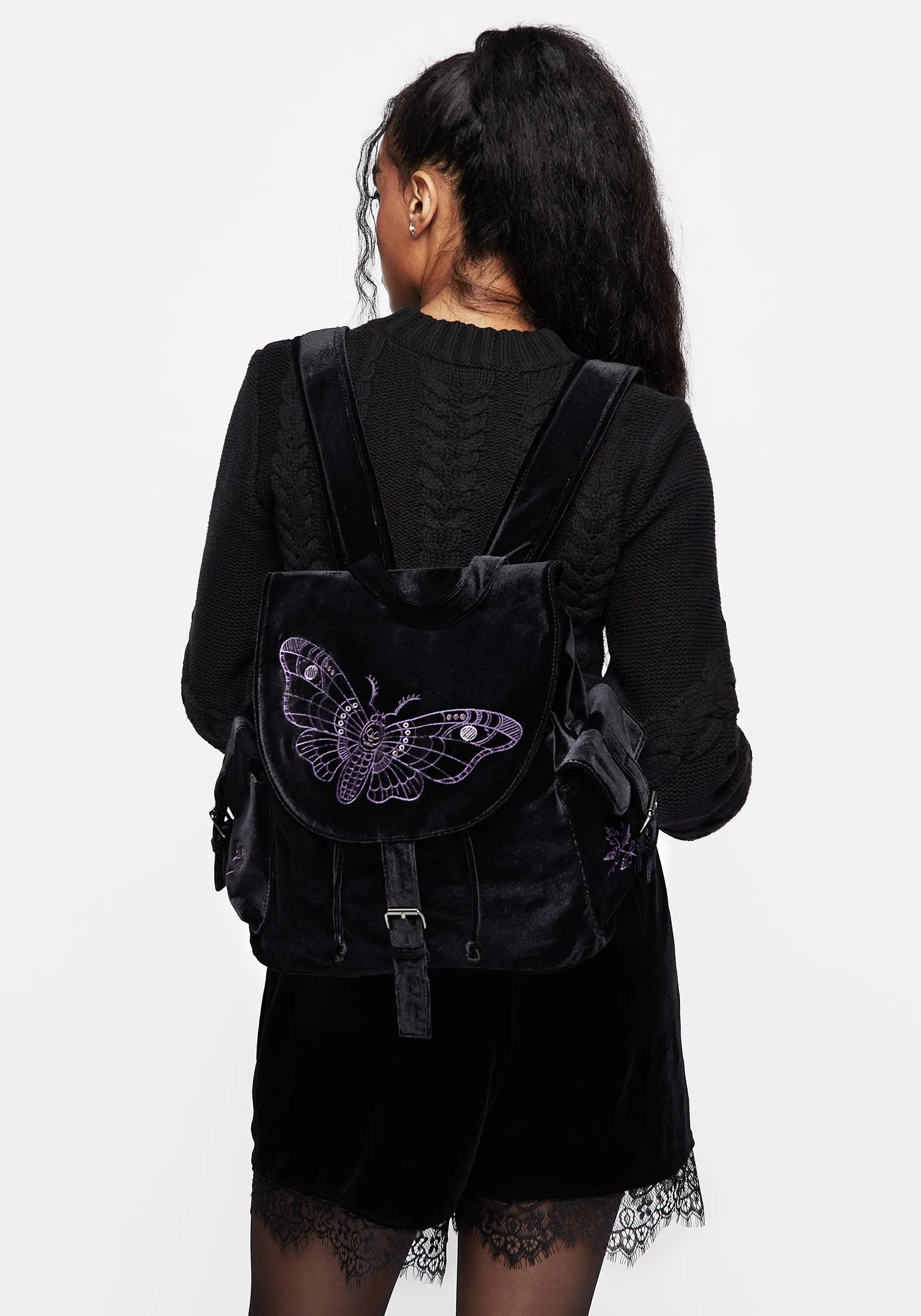 Atropos Moth Embroidered Satchel Backpack sold by Disturbia product image thumbnail 2