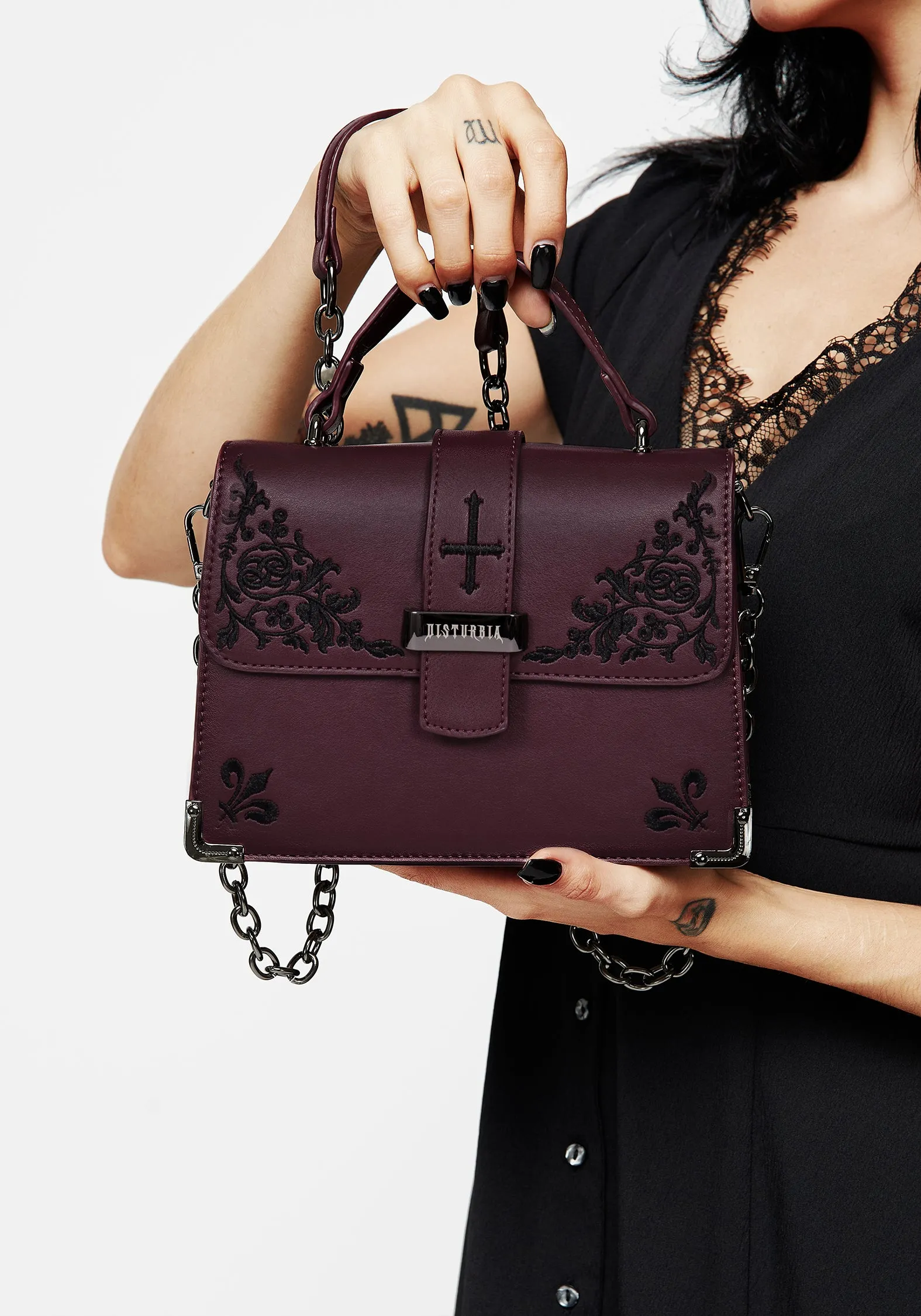 Elderberry Embroidered Mini Satchel Bag sold by Disturbia product image thumbnail 2