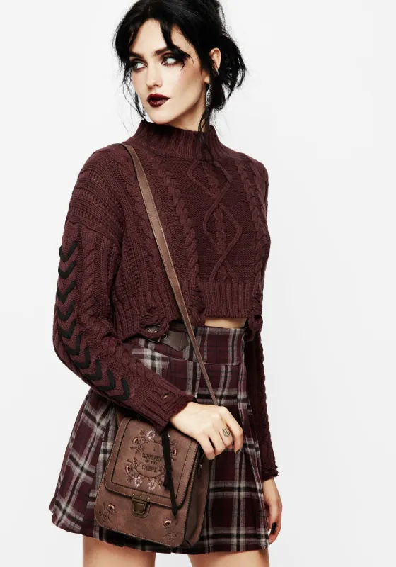 Skulk Distressed Cable Knit Crop Jumper sold by Disturbia