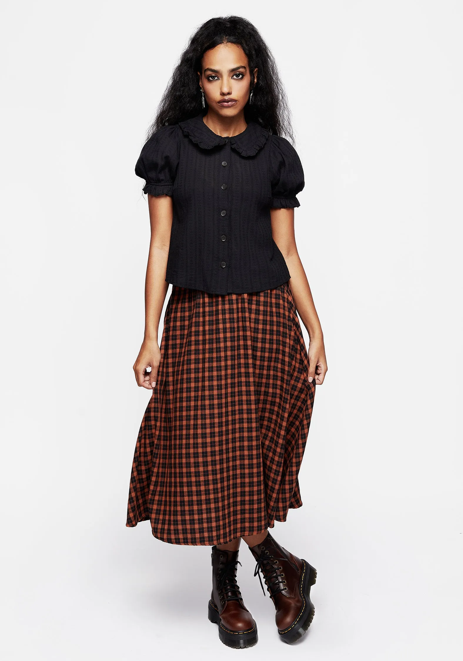 Menagerie Textured Button Up Blouse Top sold by Disturbia product image thumbnail 4