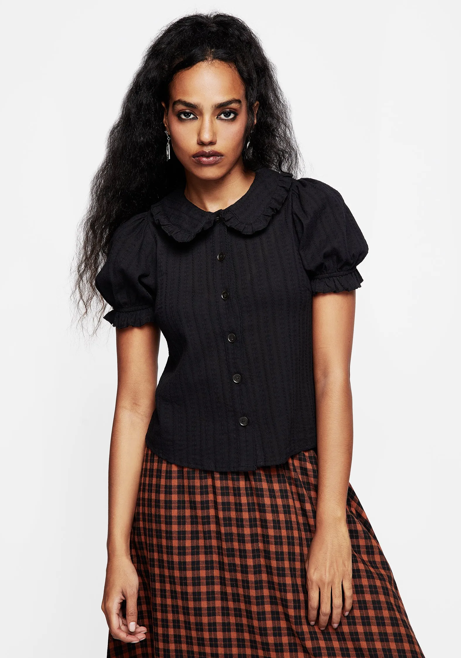 Menagerie Textured Button Up Blouse Top sold by Disturbia product image thumbnail 5