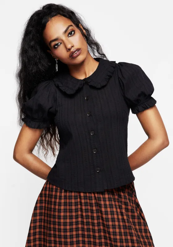 Menagerie Textured Button Up Blouse Top sold by Disturbia