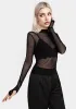 Necrosis High Neck Long Sleeve Mesh Top sold by Disturbia