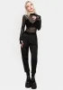Necrosis High Neck Long Sleeve Mesh Top sold by Disturbia
