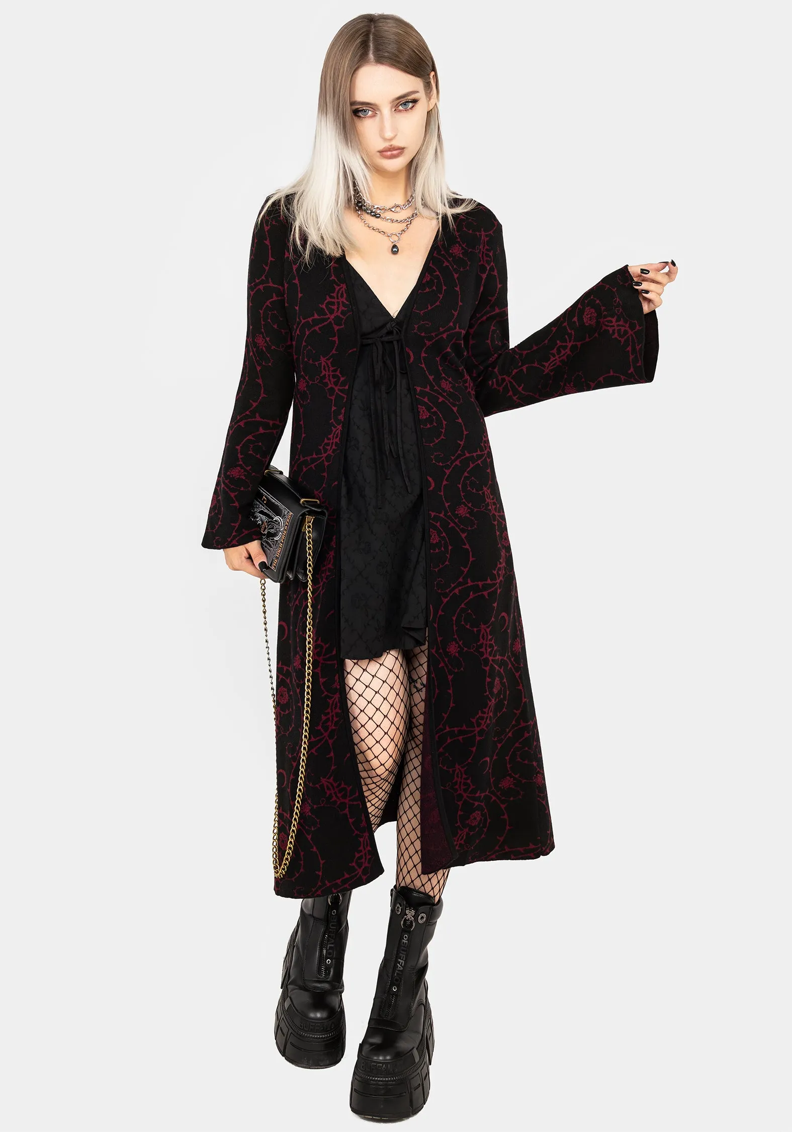 Thorns Knit Longline Cardigan sold by Disturbia