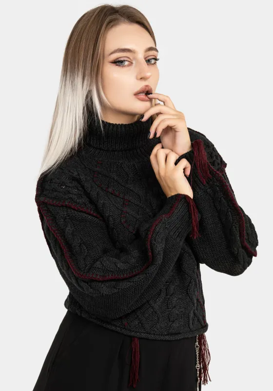 Vaila Cable Knit Crop Jumper sold by Disturbia
