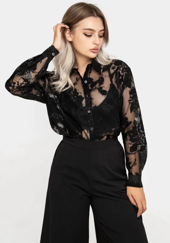Spectre Sheer Loose Fit Shirt sold by Disturbia