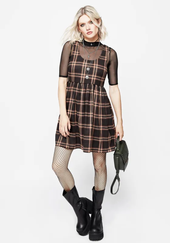 Ambrose Check Mini Dress sold by Disturbia