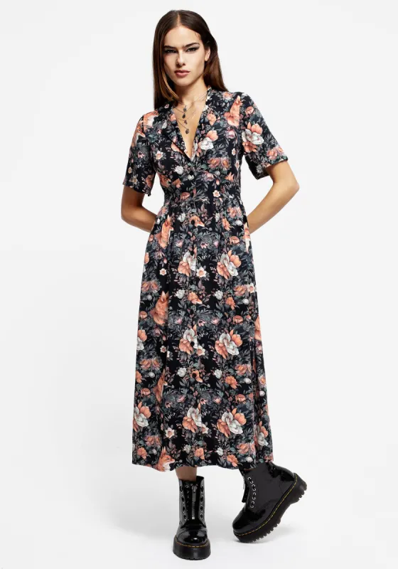 Reynard Fox Floral Print Midi Shirt Dress sold by Disturbia