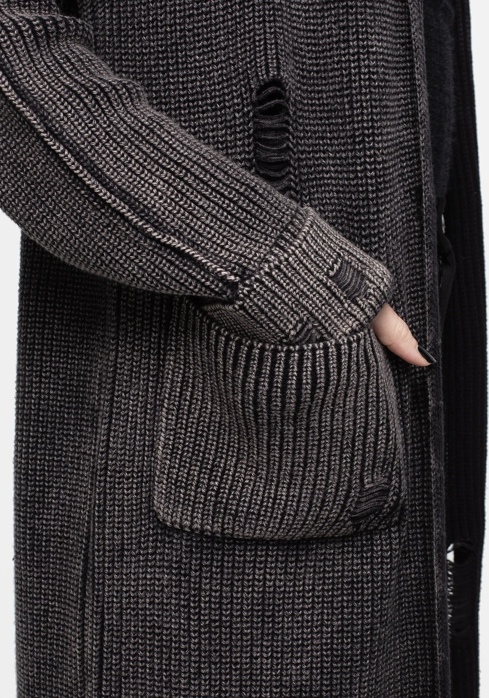 Allison Distressed Knit Longline Cardigan sold by Disturbia product image thumbnail 3