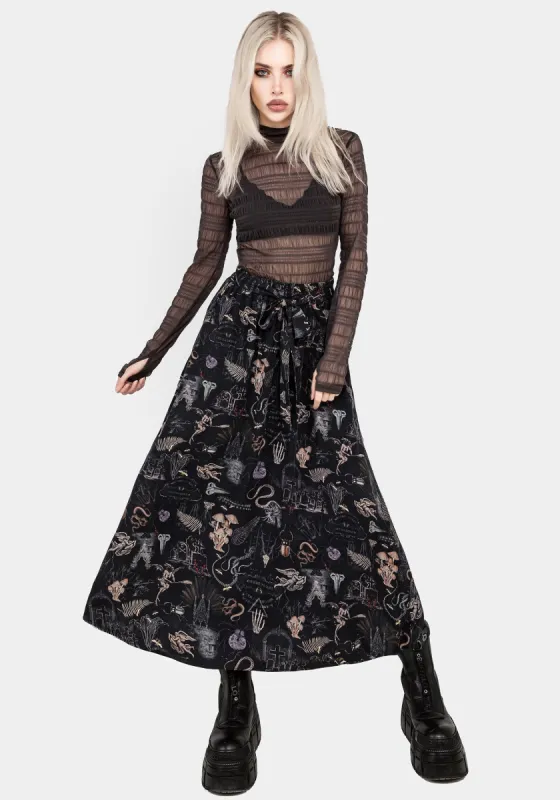 Maudeline Victoriana Print Eco-Viscose Midaxi Skirt sold by Disturbia