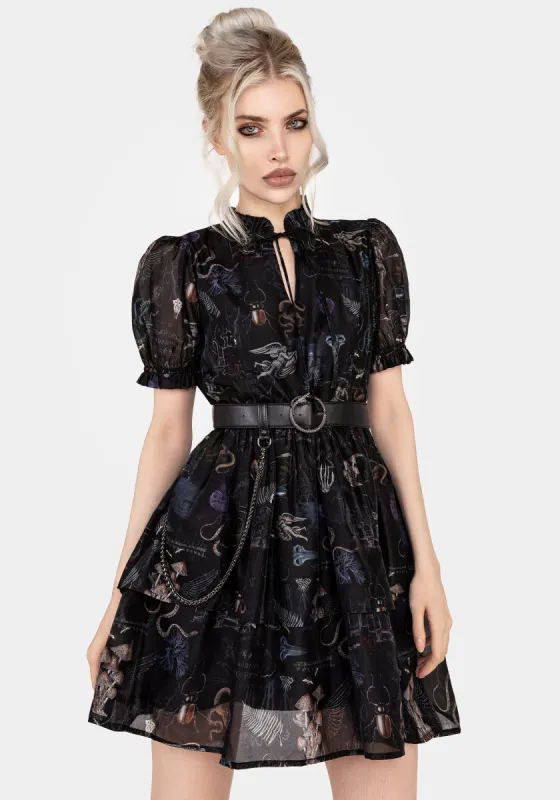 Maudeline Victoriana Print Layered Organza Mini Dress sold by Disturbia