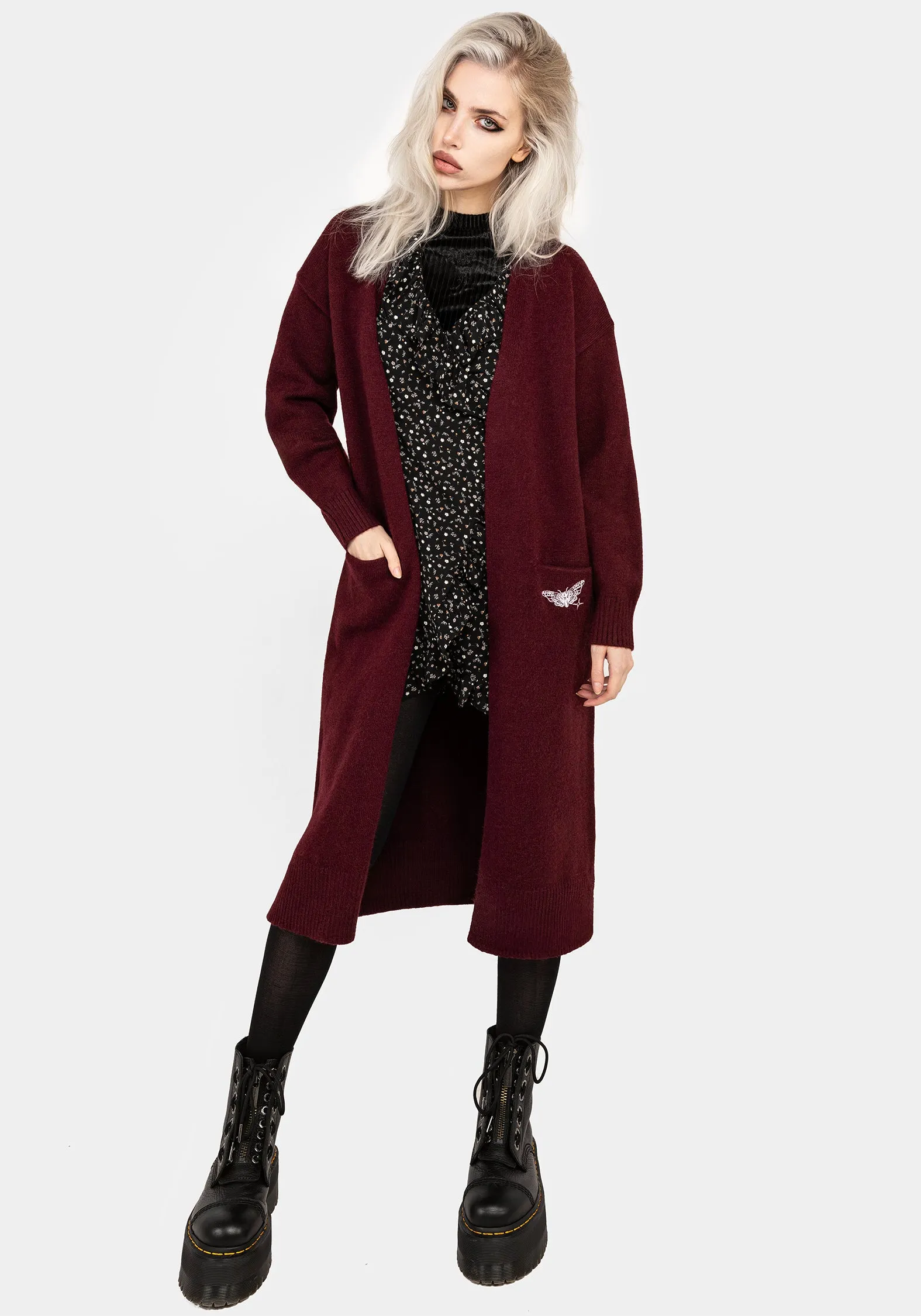 Rosamoth Embroidered Knit Longline Cardigan sold by Disturbia product image thumbnail 4