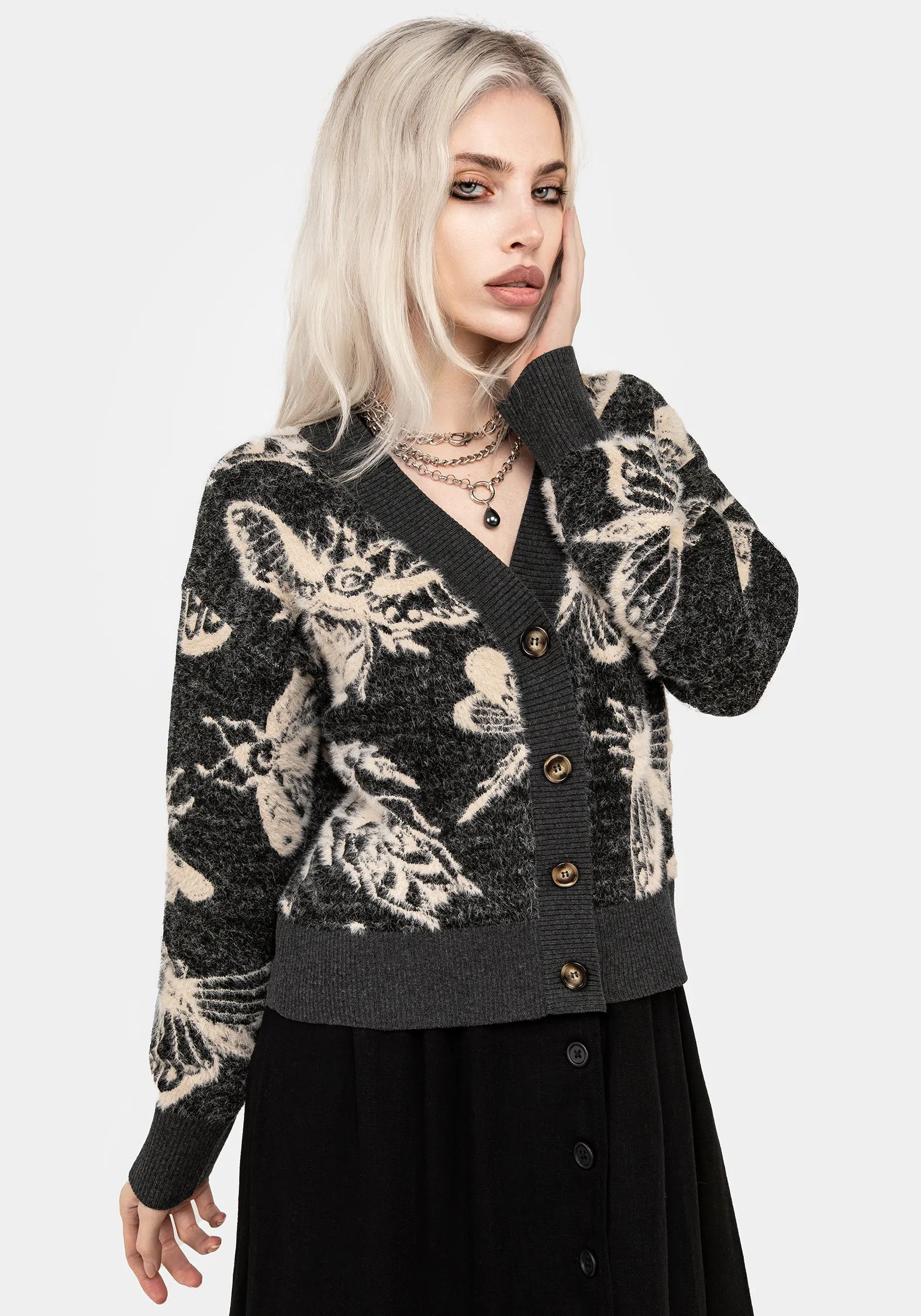 Silkmoth Knit Cardigan sold by Disturbia