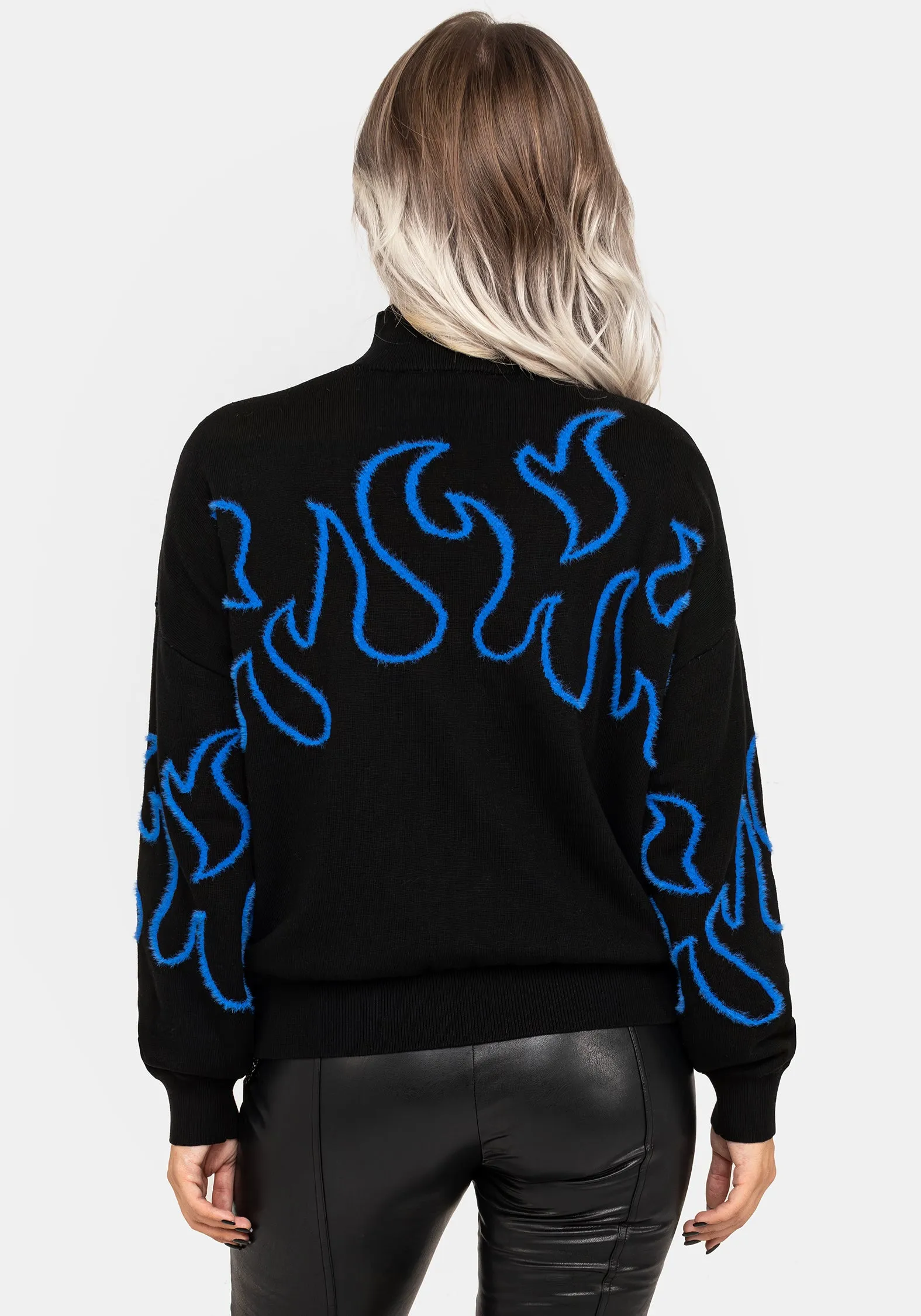 Blaze Flame Knit Jumper - Blue sold by Disturbia product image thumbnail 3