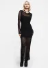Cloister Flocked Mesh Maxi Dress sold by Disturbia