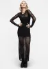 Cloister Flocked Mesh Maxi Dress sold by Disturbia