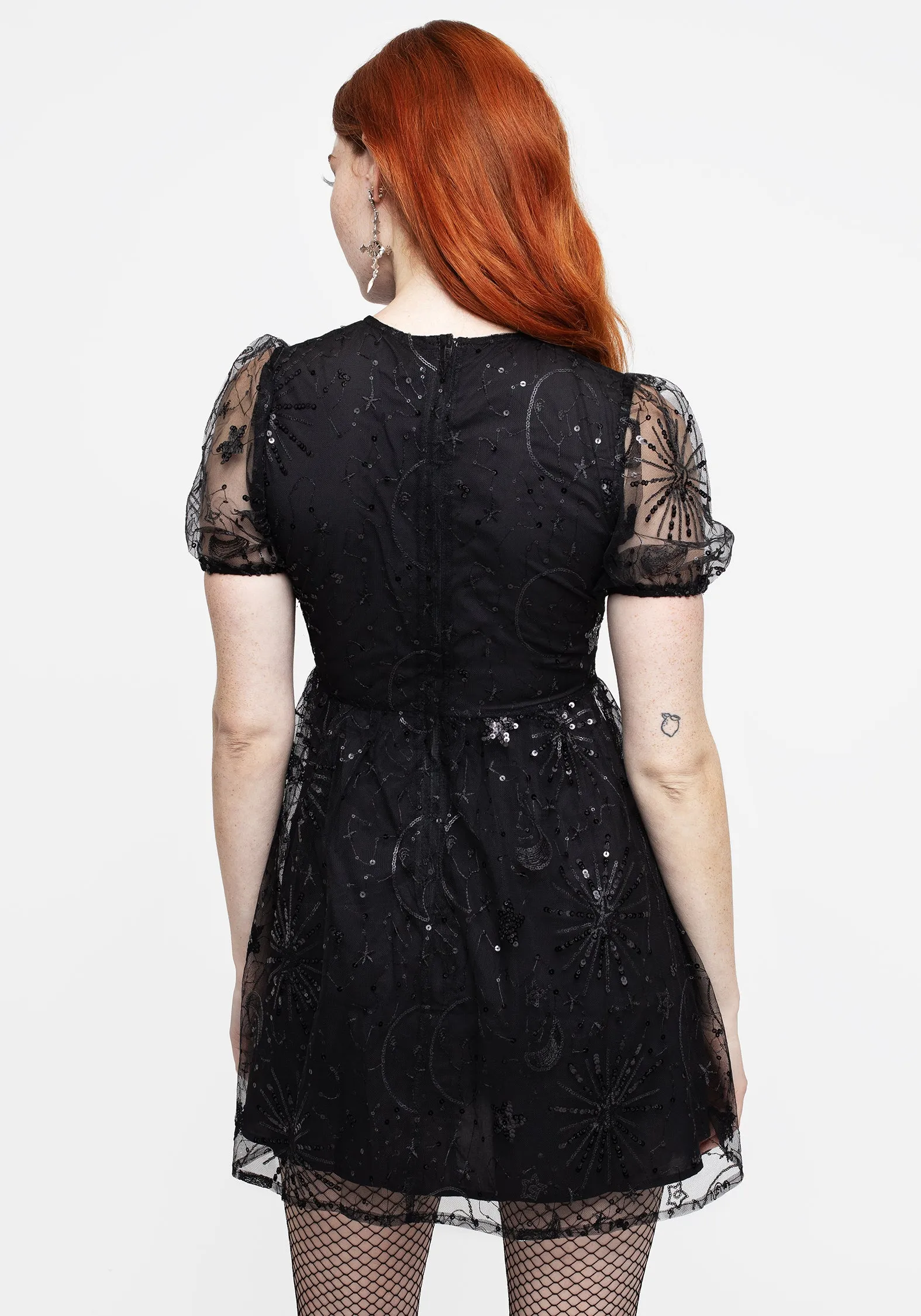 Sirius Sequined Puff Sleeve Mini Dress sold by Disturbia product image thumbnail 3