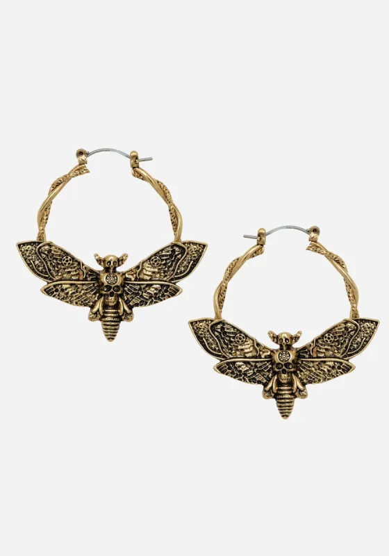 Mortmoth Hoop Earring - Gold sold by Disturbia