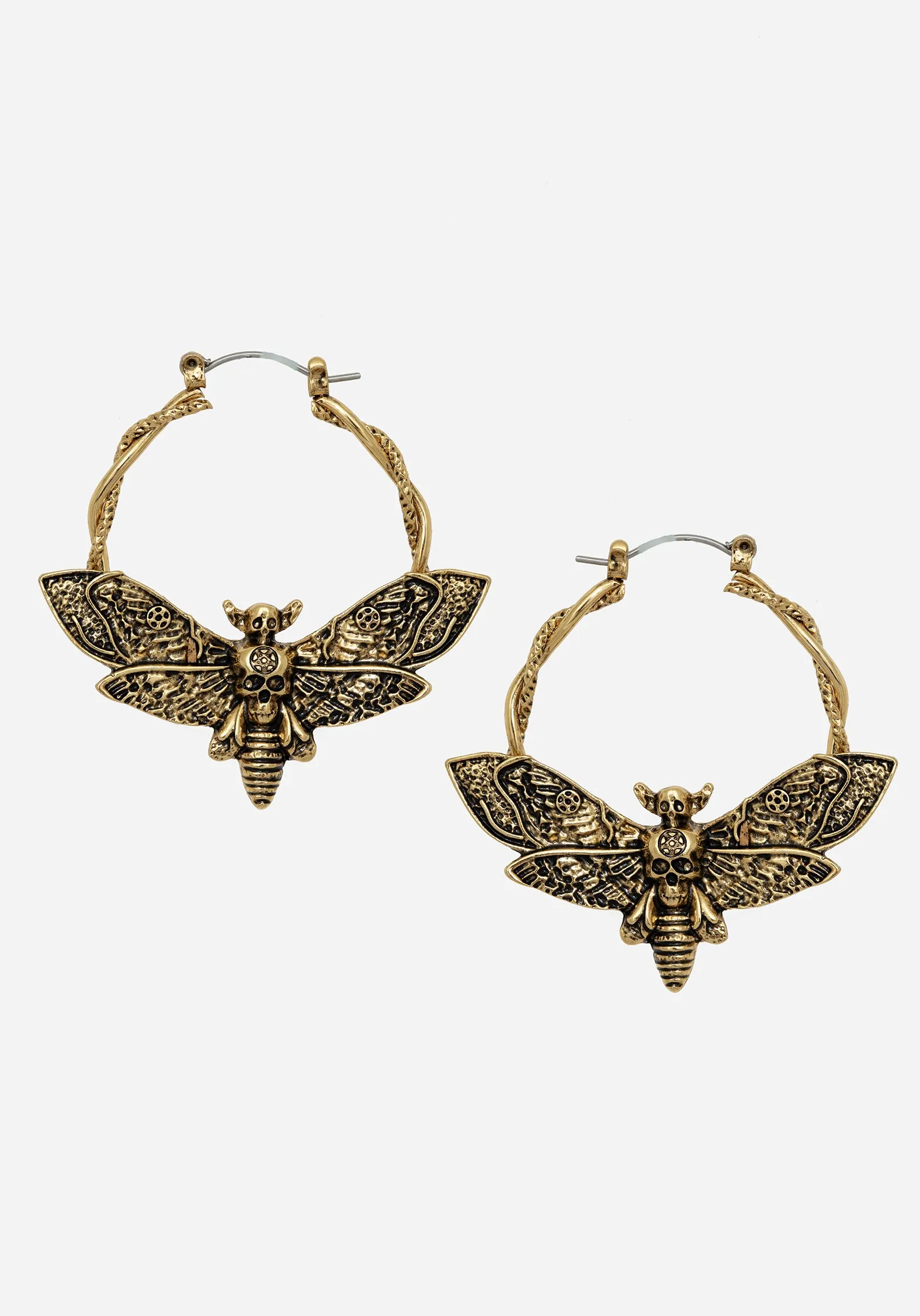 Mortmoth Hoop Earring - Gold sold by Disturbia