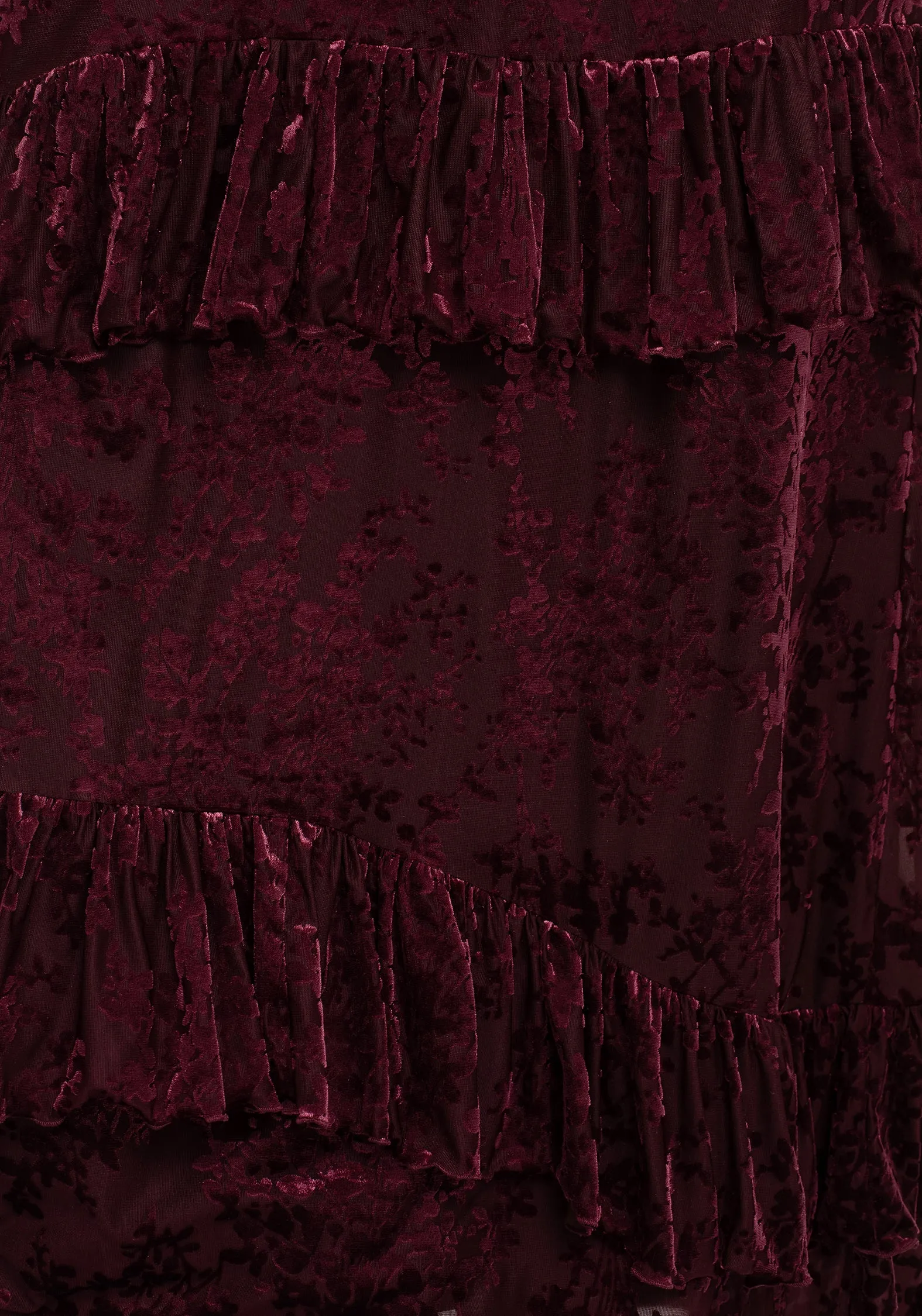 Monotropa Floral Flocked Velour Frill Midaxi Dress sold by Disturbia product image thumbnail 2