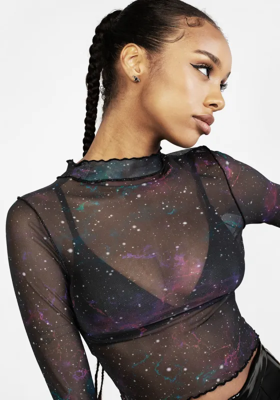 Kaleido Mesh Crop Top sold by Disturbia