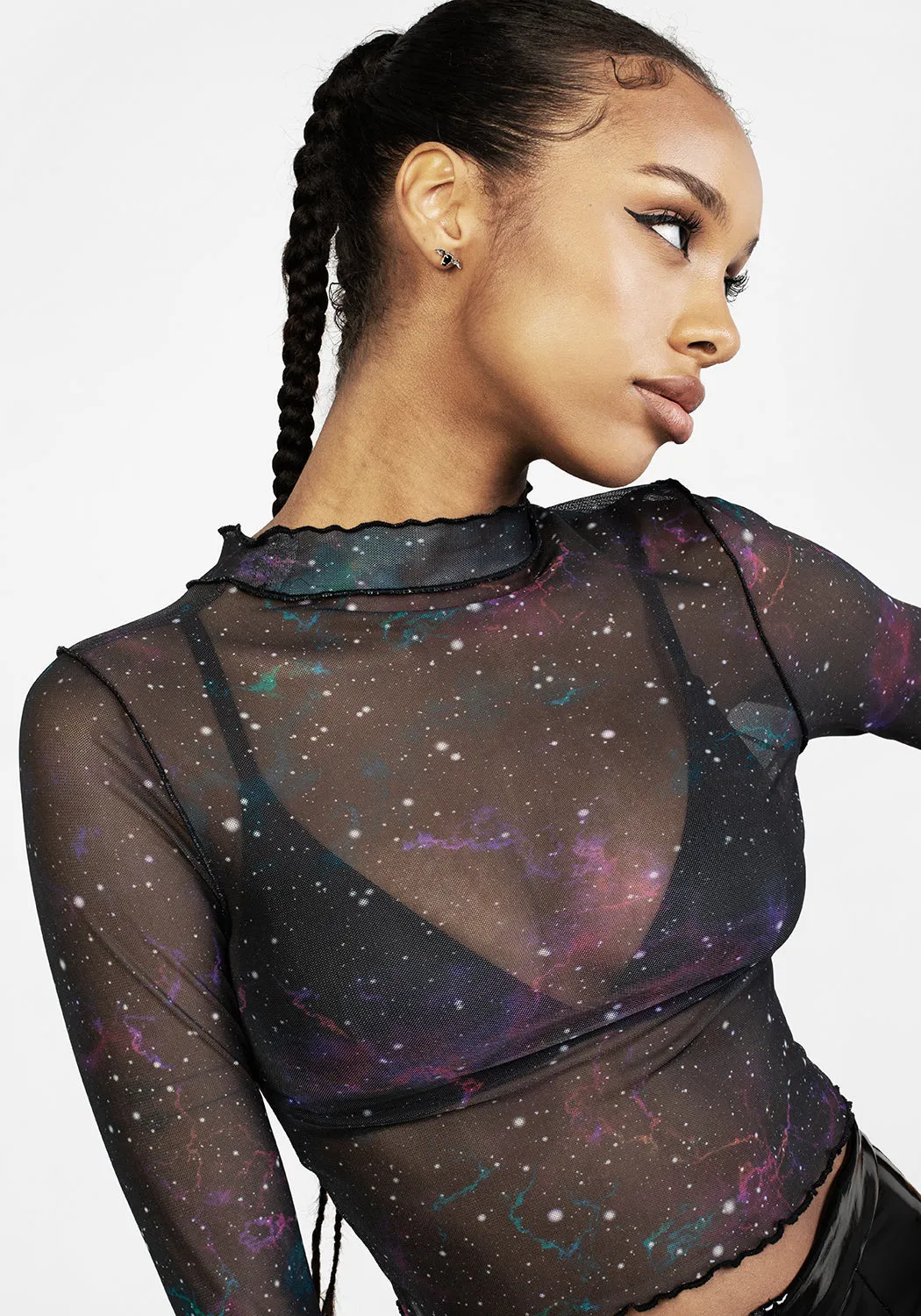 Kaleido Mesh Crop Top sold by Disturbia