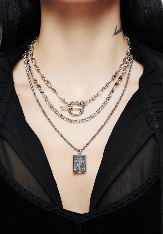 Lovers Tarot Layered Multichain Necklace sold by Disturbia