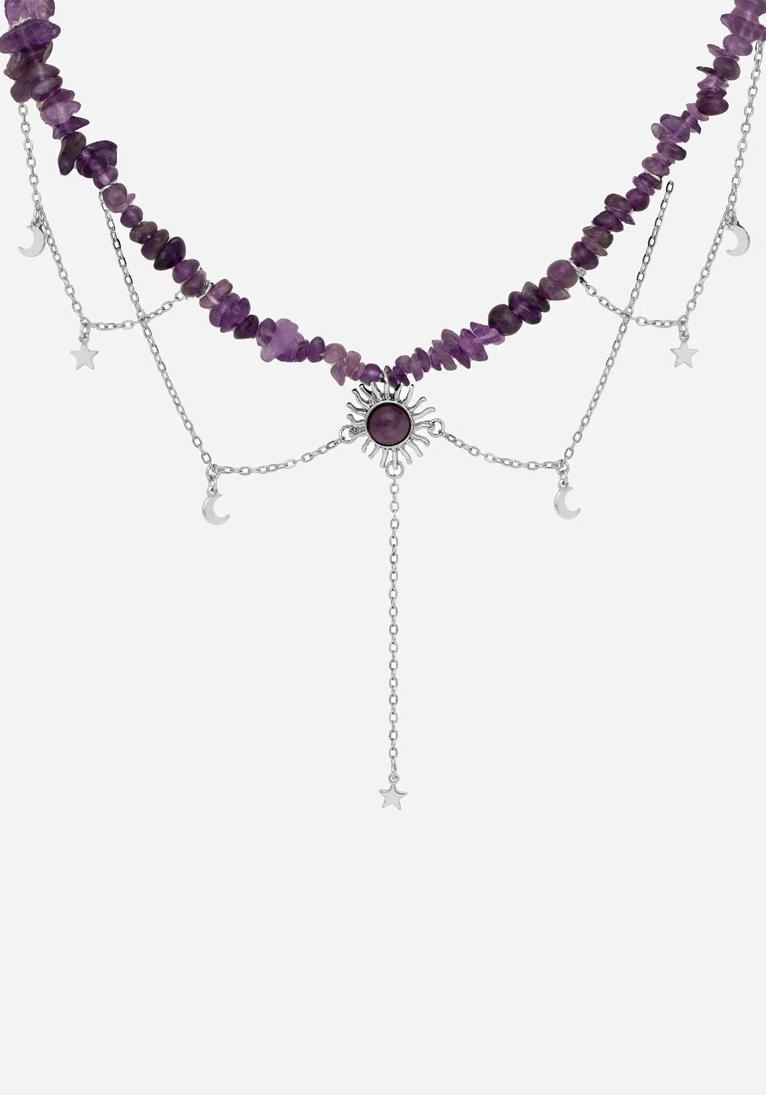 Aurora Gem Choker Necklace - Purple sold by Disturbia
