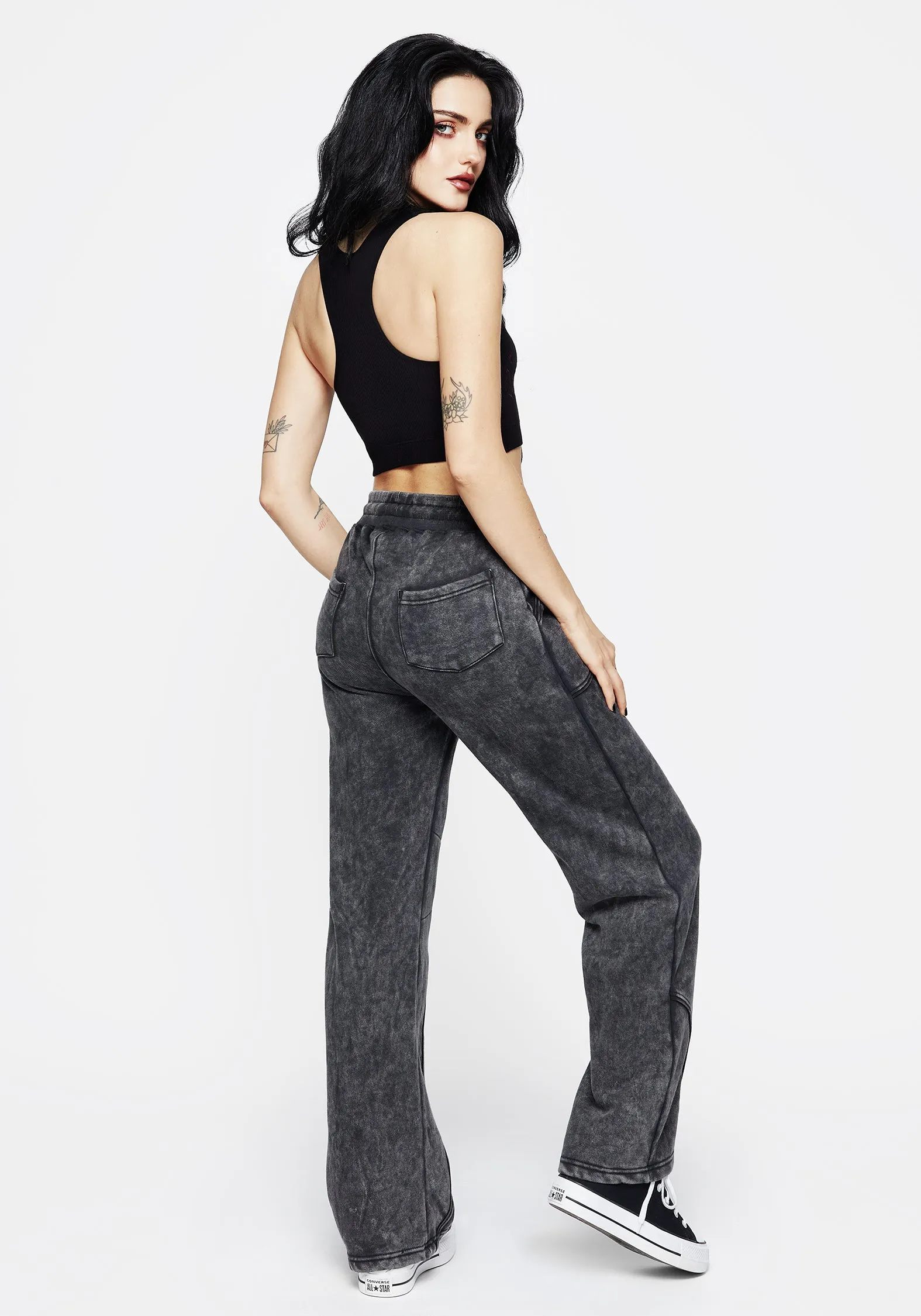 Ianthe Acid Wash Straight Leg Joggers sold by Disturbia product image thumbnail 3