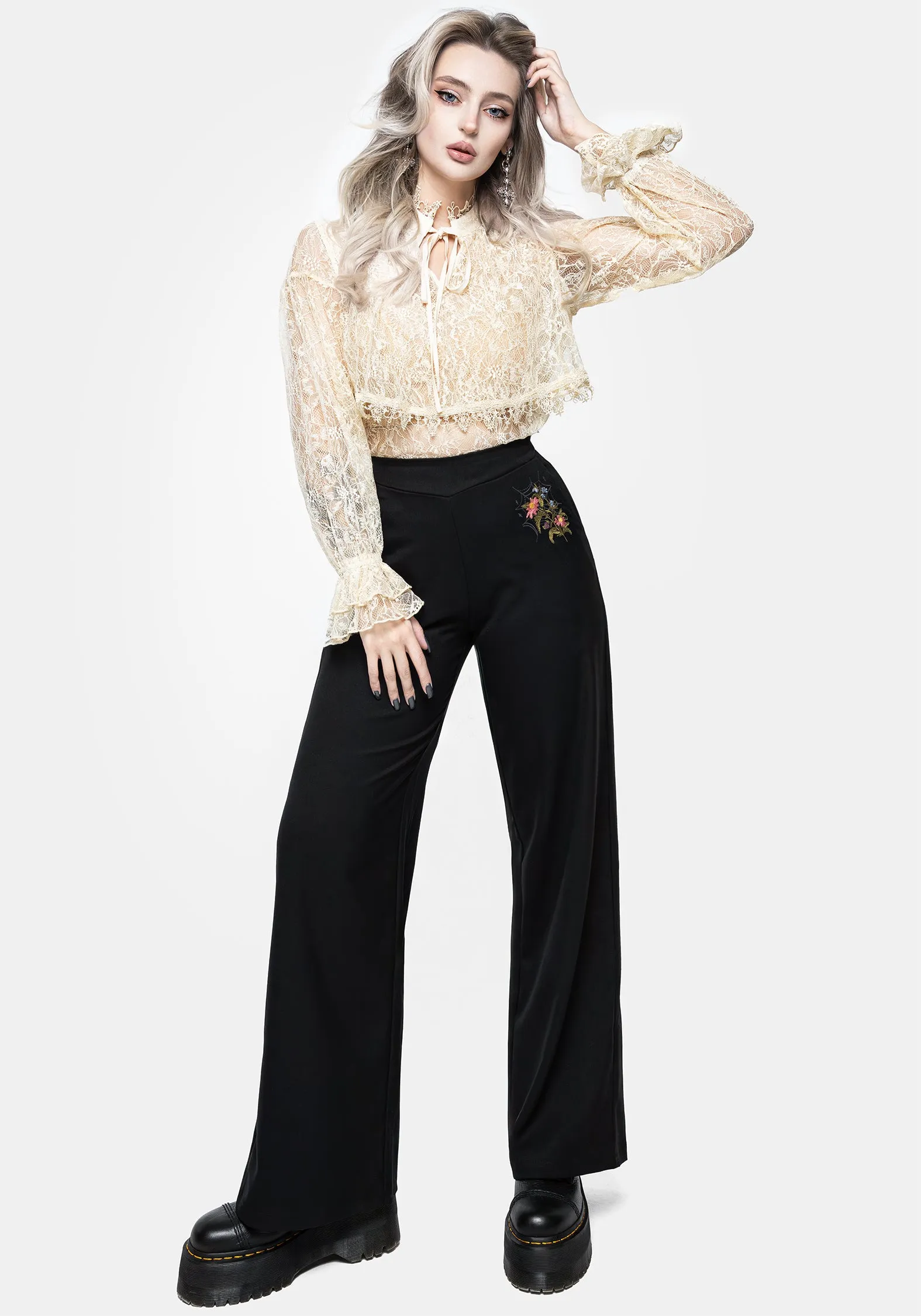 Wither Floral Lace Blouse Top sold by Disturbia product image thumbnail 5