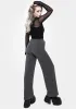 Moonage Herringbone Tailored Trousers - Grey sold by Disturbia