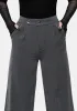 Moonage Herringbone Tailored Trousers - Grey sold by Disturbia