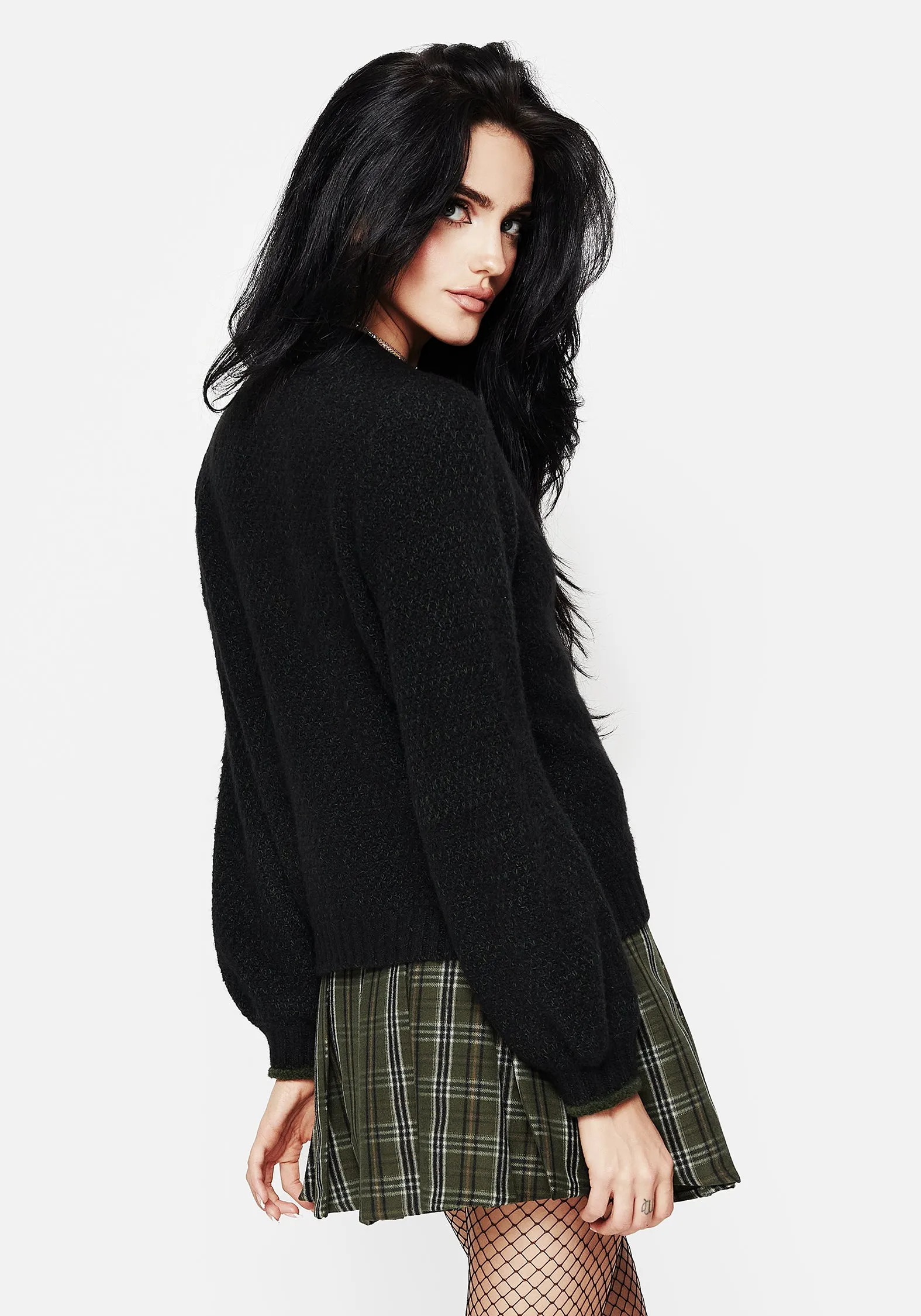 Dawsonia Embroidered Knit Crop Cardigan sold by Disturbia product image thumbnail 3