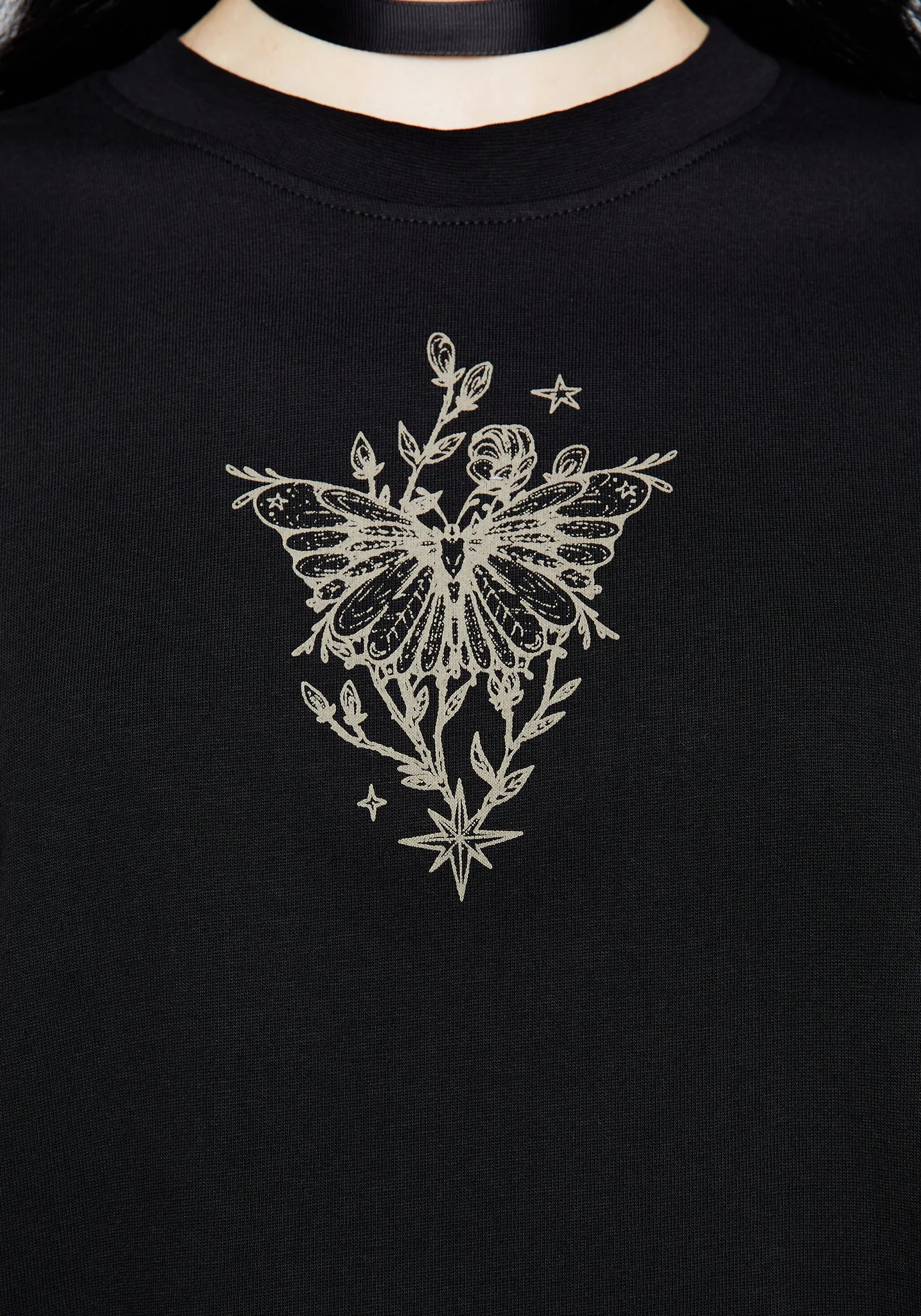 Hawkmoth Graphic Print Boxy Crop Tee sold by Disturbia product image thumbnail 2