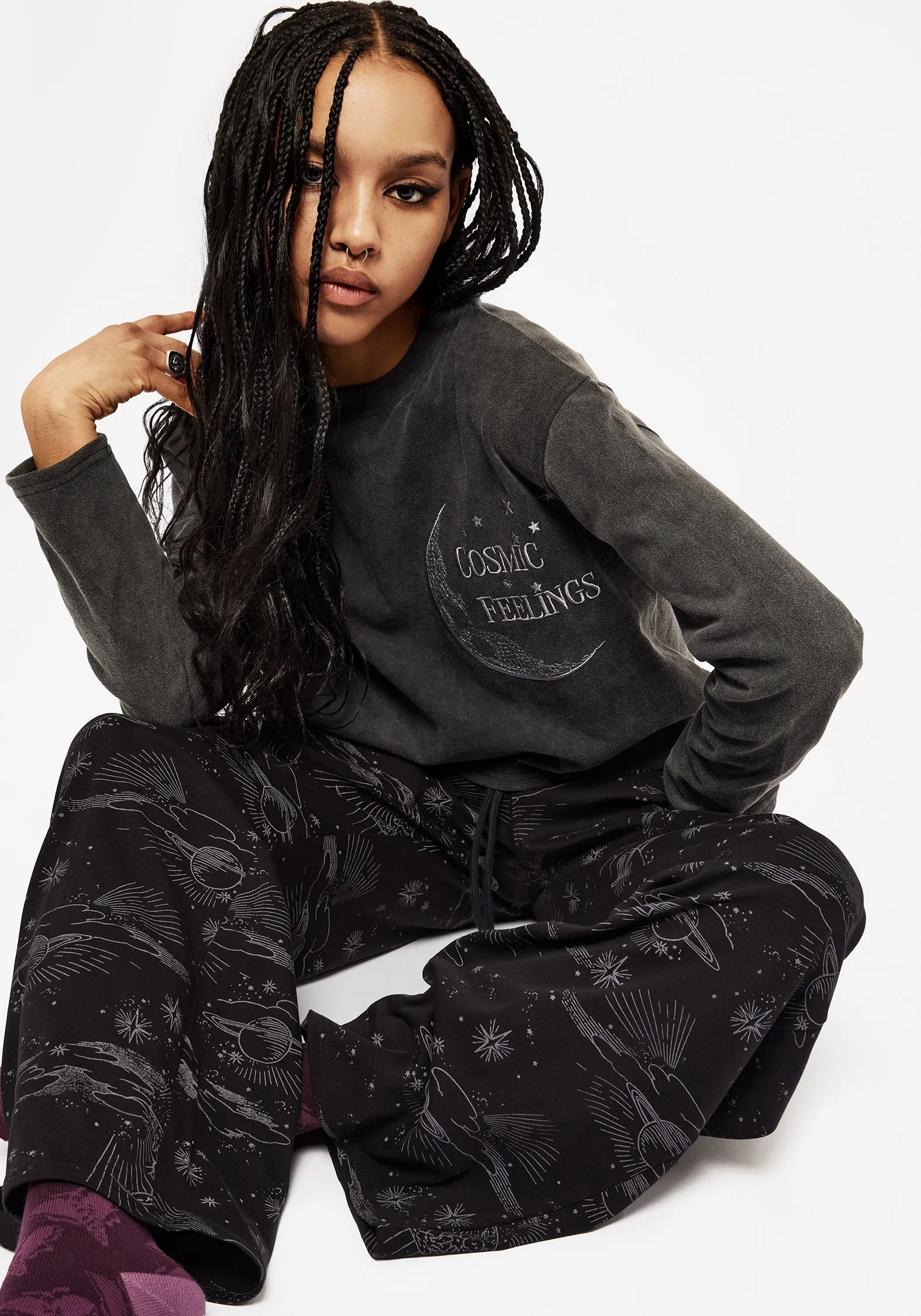 Cosmic Wide Leg Pyjama Bottoms sold by Disturbia product image thumbnail 5