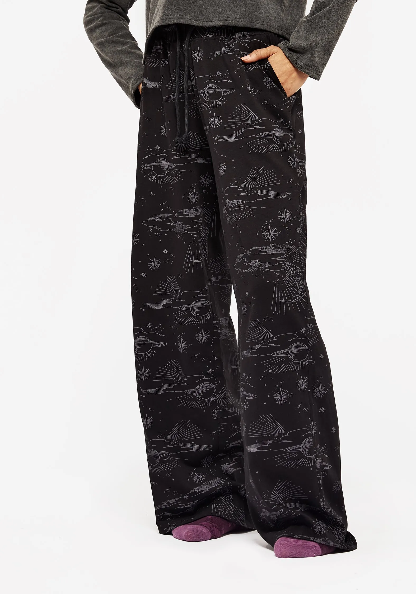 Cosmic Wide Leg Pyjama Bottoms sold by Disturbia